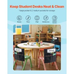 VEVOR Chair Pockets For Classroom, 12 Pack, 17 X 19 Inches Chairback Buddy Pocket With Name Tag, Back Of Chair Organizer, Black 10 VEVOR Chair Pockets For Classroom, 12 Pack, 17 X 19 Inches Chairback Buddy Pocket With Name Tag, Back Of Chair Organizer, Black -Aesthtic Interiors GUEST d374c840 ef50 416a 8561 6ceb78c97991