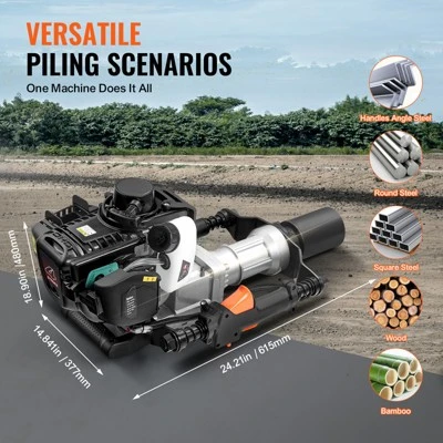 VEVOR 37.77cc Gas-Powered T Post Driver, 4-Stroke Engine Gasoline Fence Piling Pounder, With 2 Post Driving Head(55/70 Mm) , Black 6 VEVOR 37.77cc Gas-Powered T Post Driver, 4-Stroke Engine Gasoline Fence Piling Pounder, With 2 Post Driving Head(55/70 Mm) , Black - Image 6