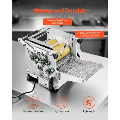 VEVOR Electric Tortilla Maker, Automatic Corn Tortilla Making Machine With Non-Stick Coating And Two Molds(4 In + 6 In), Silver 5 VEVOR Electric Tortilla Maker, Automatic Corn Tortilla Making Machine With Non-Stick Coating And Two Molds(4 In + 6 In), Silver - Image 5