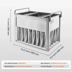 VEVOR Commercial Popsicle Moulds, 40PCS Cylindrical Ice Pop Moulds, Stainless Steel Ice Lolly Popsicle Moulds, Ice Cream Maker Mould Holder 14 VEVOR Commercial Popsicle Moulds, 40PCS Cylindrical Ice Pop Moulds, Stainless Steel Ice Lolly Popsicle Moulds, Ice Cream Maker Mould Holder -Aesthtic Interiors GUEST d3c99f53 ea06 4bf0 b19b 2f7fd499934b