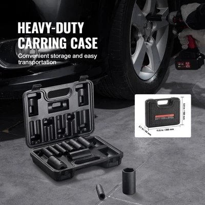 VEVOR 3/8" Drive Impact Socket Set, 11 Piece Deep Socket Set SAE 5/16"-1", 6 Point CR-V Alloy Steel For Auto Repair, Easy-to-Read Size Markings 6 VEVOR 3/8" Drive Impact Socket Set, 11 Piece Deep Socket Set SAE 5/16"-1", 6 Point CR-V Alloy Steel For Auto Repair, Easy-to-Read Size Markings - Image 6