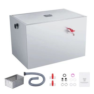 VEVOR Commercial Grease Trap, 40 LBS Grease Interceptor, Side Inlet Interceptor, Stainless Steel Grease Trap, 10 GPM Waste Water Oil-water Separator 8 VEVOR Commercial Grease Trap, 40 LBS Grease Interceptor, Side Inlet Interceptor, Stainless Steel Grease Trap, 10 GPM Waste Water Oil-water Separator - Image 8