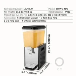 VEVOR Commercial Beverage Dispenser, 18 L Juice Dispenser, 300W 304 Stainless Steel Food Grade Drink Machine With 45°F-54°F Cooling Temperature -Aesthtic Interiors GUEST d41b1058 a6af 4e51 ae91 43646c16509e