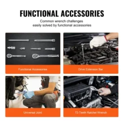 VEVOR Socket Set, 1/4" And 3/8" Drive Socket And Ratchet Set, 6-Point Socket Opening, 106 Pcs Tool Set SAE And Metric, Deep And Standard Sockets Black -Aesthtic Interiors GUEST d42c0cc1 0c9c 48ab a0e7 a05d13e71028