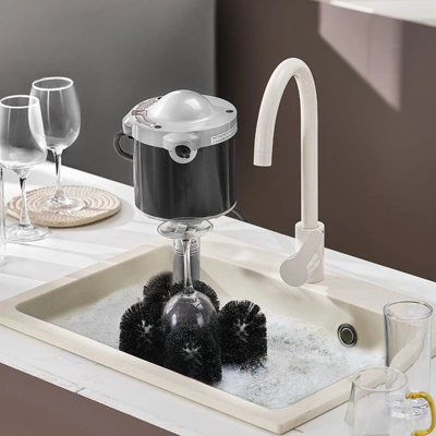 VEVOR Electric Commercial Glass Washer, 5-Brush Bar Glass Cleaner, 600 Cups/Hour Wine Glass Cleaning Machine, Bar Glass Washer, Black 1 VEVOR Electric Commercial Glass Washer, 5-Brush Bar Glass Cleaner, 600 Cups/Hour Wine Glass Cleaning Machine, Bar Glass Washer, Black