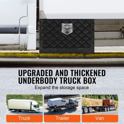 VEVOR Underbody Truck Box, 24" X 17" X 18" Pickup Storage Box, Heavy Duty Aluminum Diamond Plate Tool Box With Lock And Keys 2 VEVOR Underbody Truck Box, 24" X 17" X 18" Pickup Storage Box, Heavy Duty Aluminum Diamond Plate Tool Box With Lock And Keys - Image 2