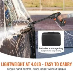VEVOR Cordless Pressure Washer, 652-PSI 1.1 GPM Portable Power Cleaner, Handheld High-Pressure Car Washer Gun With 4.0Ah Battery, Charger, Black -Aesthtic Interiors GUEST d4bfdc8e d9b3 4836 8dc3 a0da32f719dd