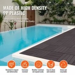 VEVOR Interlocking Deck Tiles, 54 Pack,11.6"x11.6" 54 Sq. Ft Plastic Waterproof Outdoor Flooring All Weather Use, Patio Floor Decking Covering Tiles -Aesthtic Interiors GUEST d4d9b07c 4406 43c4 8ca9 9eaed2b9d99a