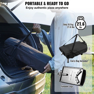 VEVOR Outdoor Pizza Oven, 12" Gas Fired Pizza Maker, Portable Outside Pizza Grill With Thickened Cordierite Pizza Stone, Waterproof Cover 5 VEVOR Outdoor Pizza Oven, 12" Gas Fired Pizza Maker, Portable Outside Pizza Grill With Thickened Cordierite Pizza Stone, Waterproof Cover - Image 5