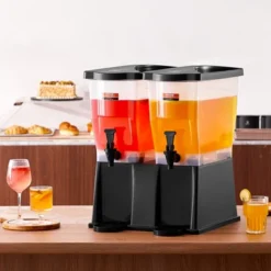 VEVOR Beverage Dispenser, 3 Gallon X 2 Drink Dispensers For Parties, Plastic Juice Dispenser With Stand Spigot Lid
