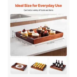 VEVOR Wood Serving Tray, Acacia Wooden Tray Board With Handles, Decorative Rustic Serving Trays Platter, Walnut Wood Color 10 VEVOR Wood Serving Tray, Acacia Wooden Tray Board With Handles, Decorative Rustic Serving Trays Platter, Walnut Wood Color -Aesthtic Interiors GUEST d5eb7c8d f434 42d8 ae6d 3cb597d65994