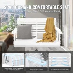 VEVOR Wooden Porch Swing 4 Ft, Patio Bench Swing For Courtyard & Garden, Upgraded 880 Lbs Strong Load Capacity -Aesthtic Interiors GUEST d5fe2d91 efb4 47f8 a33d 1000e859b6e5