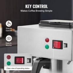 VEVOR 12 Cups Commercial Drip Coffee Maker, Coffee Maker Machine With 3 Glass Carafes And 3 Warmer Plates, Silver -Aesthtic Interiors GUEST d60c7d35 5bc5 4047 b37f 2f3c70814b44