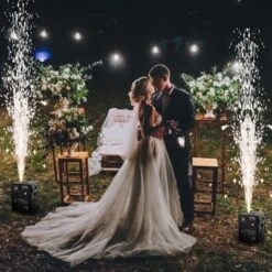 VEVOR Cold Spark Machine, 2 Pack 500W Output Fireworks Controllers, 6.6-13ft Adjustable Height, With Advanced DMX System, Screen, Black