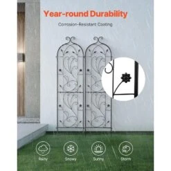VEVOR Garden Trellis For Climbing Plants, 60 X 15 In, 2 Packs Rustproof Metal Garden Flower Trellis, Outdoor Climbing Rose Trellis Cucumbers Support 11 VEVOR Garden Trellis For Climbing Plants, 60 X 15 In, 2 Packs Rustproof Metal Garden Flower Trellis, Outdoor Climbing Rose Trellis Cucumbers Support -Aesthtic Interiors GUEST d6396fb5 400b 45fb 9bf0 d6b315632118
