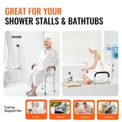 VEVOR Shower Chair, Shower Seat With Back, Non-slip Bathroom Bench Bath Chair For Elderly Disabled Handicap, 350 LBS Capacity,White -Aesthtic Interiors GUEST d643c8bd 731f 4f4a 9a83 78ab6b8f54e7