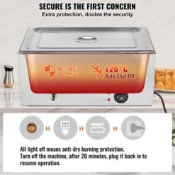 VEVOR Commercial Food Warmer, 1 X 19QT Electric Steam Table, 1200W Professional Countertop Stainless Steel Buffet Bain Marie -Aesthtic Interiors GUEST d64fe2ee d5d6 4a9a a323 3590219c688b