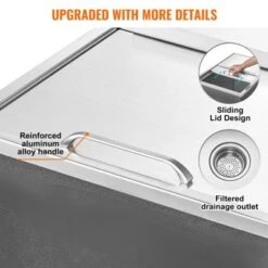 VEVOR Drop In Ice Chest, 27"L X 18"W X 21"H Stainless Steel Ice Cooler, Commercial Ice Bin With Sliding Cover, 40.9 Qt Outdoor Kitchen Ice Bar 12 VEVOR Drop In Ice Chest, 27"L X 18"W X 21"H Stainless Steel Ice Cooler, Commercial Ice Bin With Sliding Cover, 40.9 Qt Outdoor Kitchen Ice Bar -Aesthtic Interiors GUEST d6992f7c 5ba3 47eb 90f4 2ed68d1229ec