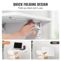 VEVOR Wall Mounted Folding Table, Wall Mount Drop Leaf Tables, Wooden Floating Desk For Dining, Laundry Room, Office, 23.6" X 15.6" Fold Down Desk -Aesthtic Interiors GUEST d6e6bd89 48a1 4009 869e 334186928a9b