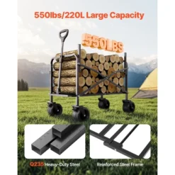 VEVOR Collapsible Folding Wagon, 550lb Load & 220L, 2 In 1 Foldable Wagon Cart Converts To Bench, Utility Wagon With Adjustable Handle, Beige -Aesthtic Interiors GUEST d704466a 193a 448d acc8 5915438f6897