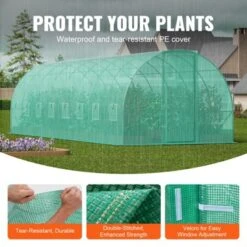 VEVOR Walk-in Tunnel Greenhouse, 27.4x9.5x7.4 Ft Hoop House Greenhouse With Galvanized Steel Frame, PE Cover, Swing Door And 16 Roll-up Windows -Aesthtic Interiors GUEST d71253fc 96cd 49f7 8164 442ce0a52624