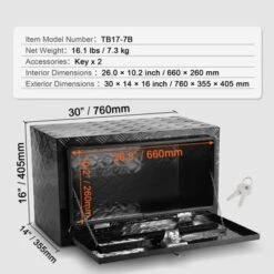 VEVOR Underbody Truck Box, 30" X 14" X 16" Pickup Storage Box, Heavy Duty Aluminum Diamond Plate Tool Box With Lock And Keys -Aesthtic Interiors GUEST d7286595 a72e 4478 9809 d231bf68bfa3