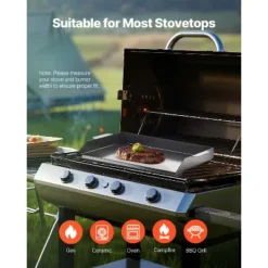 VEVOR Carbon Steel Griddle, 22x16 Inch Universal Flat Top Rectangular Plate, Gas Grill Griddle For BBQ Grill, Teppanyaki, Black -Aesthtic Interiors GUEST d7870750 dc64 4060 a4bc af69382aa597