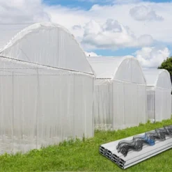 VEVOR Spring Wire And Lock Channel, 6.56ft Spring Lock & U-Channel Bundle, 40 Packs PE Coated Spring Wire & Aluminum Alloy Channel, Silver