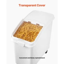 VEVOR Rice Storage Container, 27Gallon/100L Capacity Large Dog Food Dispenser Bin, Kitchen Ingredient Grain Cereal Flour Bin, 1 Pack, White -Aesthtic Interiors GUEST d8091dbc b379 480d a9fc e1e3d101b7a7