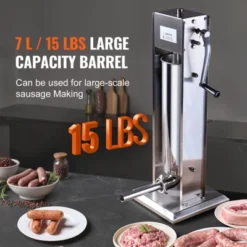 VEVOR Manual Sausage Stuffer, 7 L / 15 LBS Vertical Sausage Machine, Dual-Speed Meat Stuffer, Made Of Food-Grade 304 Stainless Steel, Silver 11 VEVOR Manual Sausage Stuffer, 7 L / 15 LBS Vertical Sausage Machine, Dual-Speed Meat Stuffer, Made Of Food-Grade 304 Stainless Steel, Silver -Aesthtic Interiors GUEST d88310da e057 4a88 bde0 d581e0282f90