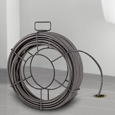 VEVOR Drain Cleaning Cable 75 Feet X 3/8 Inch Solid Core Cable Sewer Cable Drain Auger Cable Cleaner Snake Clog Pipe Drain Cleaning Cable, Gray 1 VEVOR Drain Cleaning Cable 75 Feet X 3/8 Inch Solid Core Cable Sewer Cable Drain Auger Cable Cleaner Snake Clog Pipe Drain Cleaning Cable, Gray