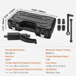 VEVOR Torque Multiplier, Heavy Duty Torque Multiplier Wrench Set, 1 Inch Drive Lug Nut Wrench Torque Multiplier, 1:58 4800N.m Lug Nut Remover -Aesthtic Interiors GUEST d8b7fa9d a77c 4e83 a8fb 572b4f095cc1