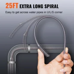 VEVOR Drain Auger 25Ft, Plumbing Snake With Drill Attachment, Plumbers Snake Drain Clog Remover For Kitchen Bathroom Shower Sink, Orange&Black 13 VEVOR Drain Auger 25Ft, Plumbing Snake With Drill Attachment, Plumbers Snake Drain Clog Remover For Kitchen Bathroom Shower Sink, Orange&Black -Aesthtic Interiors GUEST d8f84642 f73e 4b03 97d0 a17c289fa161