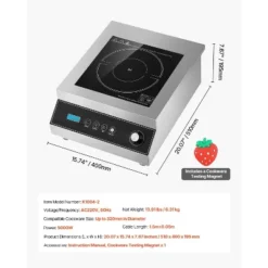 VEVOR Portable Induction Cooktop,5000W Commercial Induction Burner With 16 Temperature Settings, Stainless Steel Countertop Induction Hot Plate,Gray -Aesthtic Interiors GUEST d90040fa bdd7 4fe7 a576 18607eca15f3
