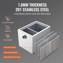VEVOR Commercial Grease Trap, 8 LBS Grease Interceptor, Side Inlet Interceptor,Stainless Steel Grease Trap, 2.8 GPM Waste Water Oil-water Separator 10 VEVOR Commercial Grease Trap, 8 LBS Grease Interceptor, Side Inlet Interceptor,Stainless Steel Grease Trap, 2.8 GPM Waste Water Oil-water Separator -Aesthtic Interiors GUEST d90f256a 433f 4664 a604 9566aab543c0