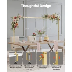 VEVOR Over The Table Rod Stand With Clamps, 13"-42" Tall & 28"-98" Length Adjustable, Metal Table Arch Stand, Tabletop Balloon Arch Frame, Gold 11 VEVOR Over The Table Rod Stand With Clamps, 13"-42" Tall & 28"-98" Length Adjustable, Metal Table Arch Stand, Tabletop Balloon Arch Frame, Gold -Aesthtic Interiors GUEST d928d6f3 26cd 4d0f b790 e55d2f4733ac