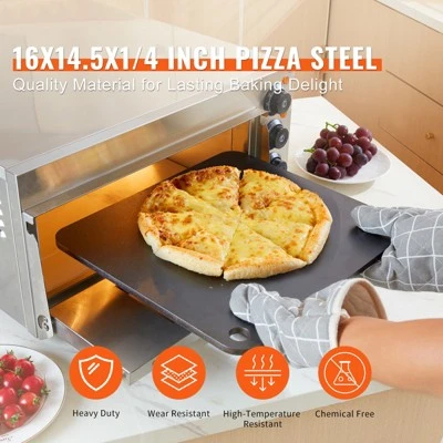 VEVOR Pizza Steel, 16" X 14.5" X 1/4" Pizza Steel Plate For Oven, Pre-Seasoned Carbon Steel Pizza Baking Stone With 20X Higher Conductivity 2 VEVOR Pizza Steel, 16" X 14.5" X 1/4" Pizza Steel Plate For Oven, Pre-Seasoned Carbon Steel Pizza Baking Stone With 20X Higher Conductivity - Image 2