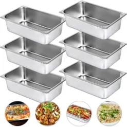 VEVOR 6 Pack Steam Table Pans 20.9 X 12.8 X 5.9 Inch Deep Steam Table Pan Full Size 20.5L Deep Food Container Stainless Steel Oven Tray, Silver 15 VEVOR 6 Pack Steam Table Pans 20.9 X 12.8 X 5.9 Inch Deep Steam Table Pan Full Size 20.5L Deep Food Container Stainless Steel Oven Tray, Silver -Aesthtic Interiors GUEST d9942acf 6e77 49a1 8973 ee492f28929e