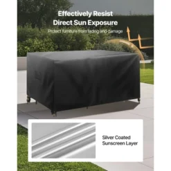 VEVOR Patio Furniture Cover, 420D Heavy Duty Waterproof Outdoor Dining Table And Chairs Cover, Large Squre Patio Table Covers, Black -Aesthtic Interiors GUEST d9d4cf5d 8f17 487c 9130 e1f2e0b0479f