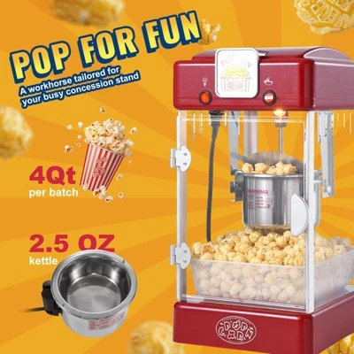 VEVOR Popcorn Maker, 300W Popcorn Popper Machine, 2.5 Oz Kettle Makes 4 QT Per Batch, Tabletop Popcorn Maker With PP Door, Includes 2 Scoops, Red 2 VEVOR Popcorn Maker, 300W Popcorn Popper Machine, 2.5 Oz Kettle Makes 4 QT Per Batch, Tabletop Popcorn Maker With PP Door, Includes 2 Scoops, Red - Image 2