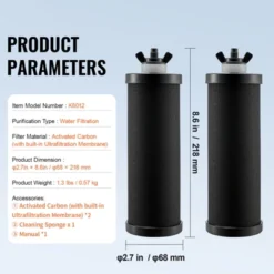 VEVOR Water Filters Replacement, Purification Elements, Activated Carbon Replacement Filters, Easy To Replace Water Filter, Pack Of 2, Black -Aesthtic Interiors GUEST dafaf8e7 51af 4c63 9915 00bd94433fa5