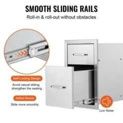 VEVOR Outdoor Kitchen Drawers 13" W X 20.4" H X 20.8" D, Flush Mount Double BBQ Access Drawers With Stainless Steel Handle, Silver 12 VEVOR Outdoor Kitchen Drawers 13" W X 20.4" H X 20.8" D, Flush Mount Double BBQ Access Drawers With Stainless Steel Handle, Silver -Aesthtic Interiors GUEST db4408a3 ade3 440a a8b7 db564ba33e19