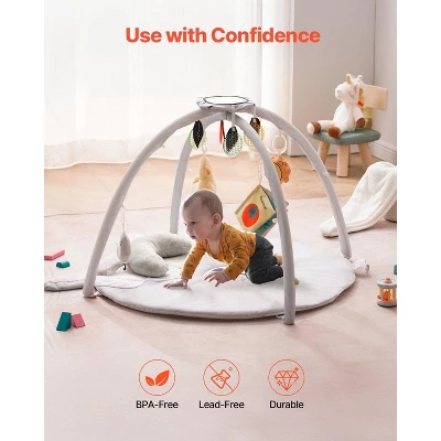 Baby Play Gym Mat Tummy Time Activity Mat With 5 Sensory Toys 39.1" X 32.7" 4 Baby Play Gym Mat Tummy Time Activity Mat With 5 Sensory Toys 39.1" X 32.7" - Image 4