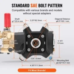 VEVOR Pressure Washer Pump, 1" Shaft Horizontal Triplex Plunger, 4200 PSI, 4.2GPM, Replacement Power Washer Pumps Kit With 5 Nozzles, Black 11 VEVOR Pressure Washer Pump, 1" Shaft Horizontal Triplex Plunger, 4200 PSI, 4.2GPM, Replacement Power Washer Pumps Kit With 5 Nozzles, Black -Aesthtic Interiors GUEST dcd54ba6 8871 4735 87ea 4673fb086744