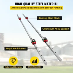 VEVOR Linear Rail HSR15-1500mm, 2pcs Linear Guideway Rail, 4X Square Type Carriage Bearing Blocks, Linear Rail Support For 15mm Slotted Bearings -Aesthtic Interiors GUEST dce447e2 b182 4b85 8019 491e92585d5e