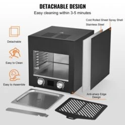 VEVOR Electric Steak Grill, 1800W Smokeless Infrared Electric Broiler, 1450°F Stainless Steel Steak Cooker With 6-Tier Adjustable Rack, Black -Aesthtic Interiors GUEST dd15e605 43fc 4ca3 9bdb 76fe235e083d