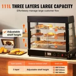 VEVOR 3-Tier Commercial Food Warmer Display, 1200W Food Display Warmer With Light, Adjustable Shelf And Temperature Display, Steam Heating, 111L -Aesthtic Interiors GUEST dd4cd45c 9682 43ef bd61 fa55e283ecc1