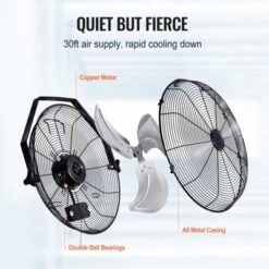 VEVOR Wall Mount Fan, 2 PCS 18 Inch Waterproof, 3-speed High Velocity Max. 4000 CFM Industrial Wall Fan For Indoor, Commercial, Residential -Aesthtic Interiors GUEST de1bd3e1 2df2 4774 b77e 0255bda63052