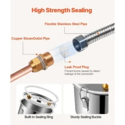 VEVOR Alcohol Still, 8 Gal / 30 L Stainless Steel Water Alcohol Distiller With Copper Coil For Fast Cooling, Dual Condenser Distiller Kit, Silver 13 VEVOR Alcohol Still, 8 Gal / 30 L Stainless Steel Water Alcohol Distiller With Copper Coil For Fast Cooling, Dual Condenser Distiller Kit, Silver -Aesthtic Interiors GUEST de5c0576 4f59 4d96 93da f8c6d699691e