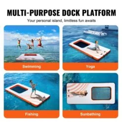 VEVOR Inflatable Floating Dock, 15x6.5FT Inflatable Dock Platform With 4*6FT Trampoline Mesh Pool, Non-Slip Floating Platform Water Mat -Aesthtic Interiors GUEST de6faa22 e0ff 44cb b22d 795f93ee053c